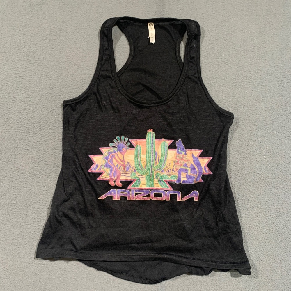 Mark Classic Tank Top Womens Small Black Arizona Southwest Graphic Racerback